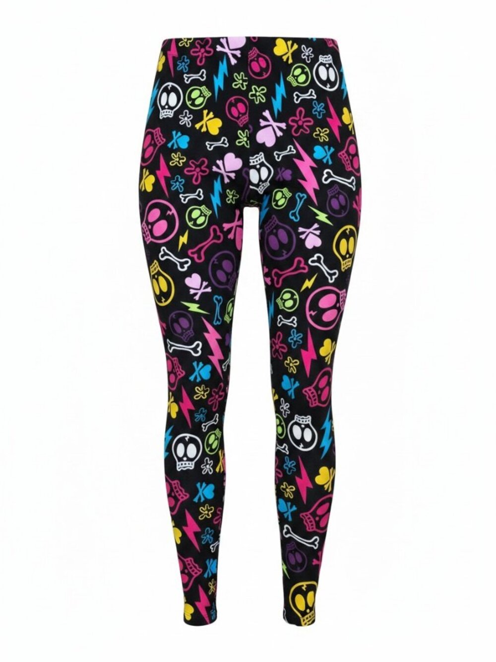 No Boundaries Ankle Leggings Juniors Size 3XL (21) Skull Bones Multi Color